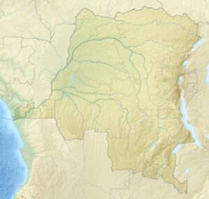 Map showing the location of Virunga National Park