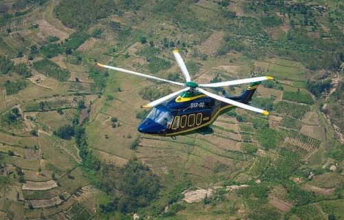 helicopter flight to Volcanoes National Park Rwanda